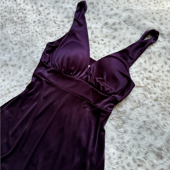 Deep purple gothic y2k satin top - Picture 2 of 4